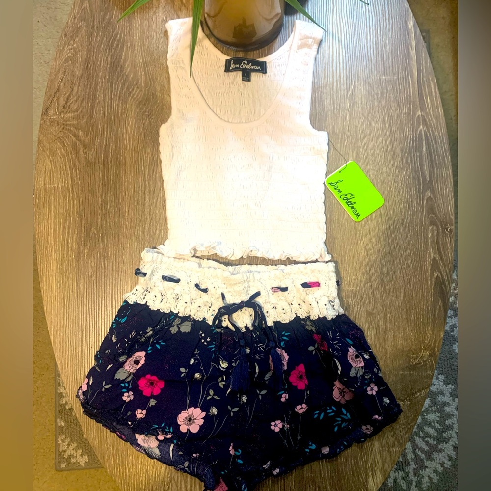 NWT Sam Edelman 2 piece Tank & Tassle short set Sz. Small
